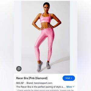 Heroine Sport- Pink Diamond Racer Bra, size large, never been worn